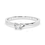 Solitaire Diamond Ring Round 0.06ct by Qutahia Jewellery