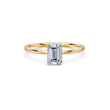 Emerald Lab Grown Diamond Micro Pave Engagement Ring 1.0ct by Qutahia Jewellery