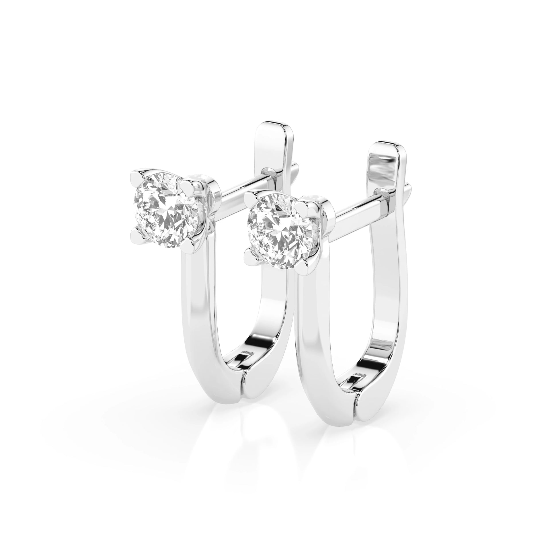 Solitaire English Lock Earring (Round), 0.6 ct — 102-10089(4.2)