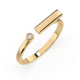 Minimalist Diamond Ring Round 0.02ct by Qutahia Jewellery