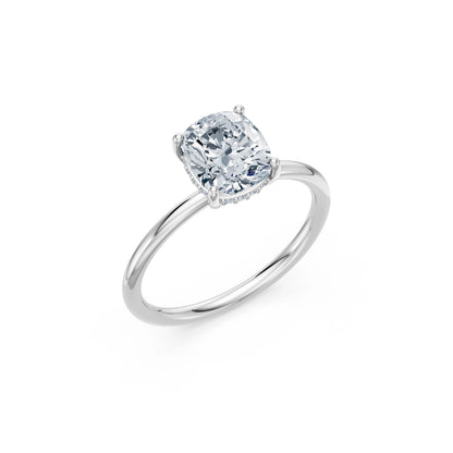 Cushion Lab Grown Diamond Micro Pave Engagement Ring 2.0ct by Qutahia Jewellery