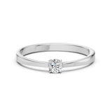 Solitaire Diamond Ring Round 0.2ct by Qutahia Jewellery