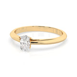 Solitaire Diamond Ring Oval 0.3ct by Qutahia Jewellery