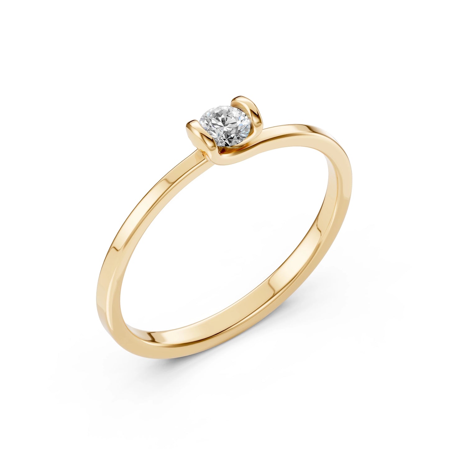 Solitaire Ring (Round), 0.15 ct — 101-10016(3.4)
