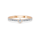 Solitaire Eternity Diamond Ring Round Brilliant 0.09ct by Qutahia Jewellery