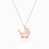 Delicate Diamond Necklace Round 0.01ct by Qutahia Jewellery