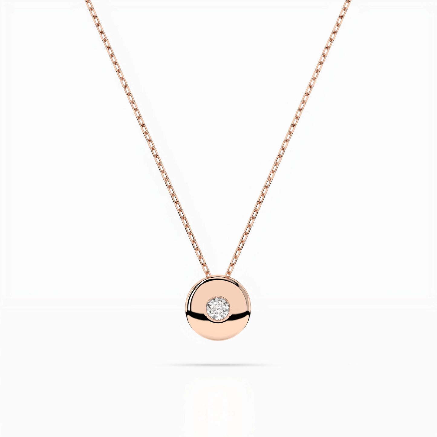 Solitaire Necklace (Round), 0.04 ct — 104-10015(2.2)