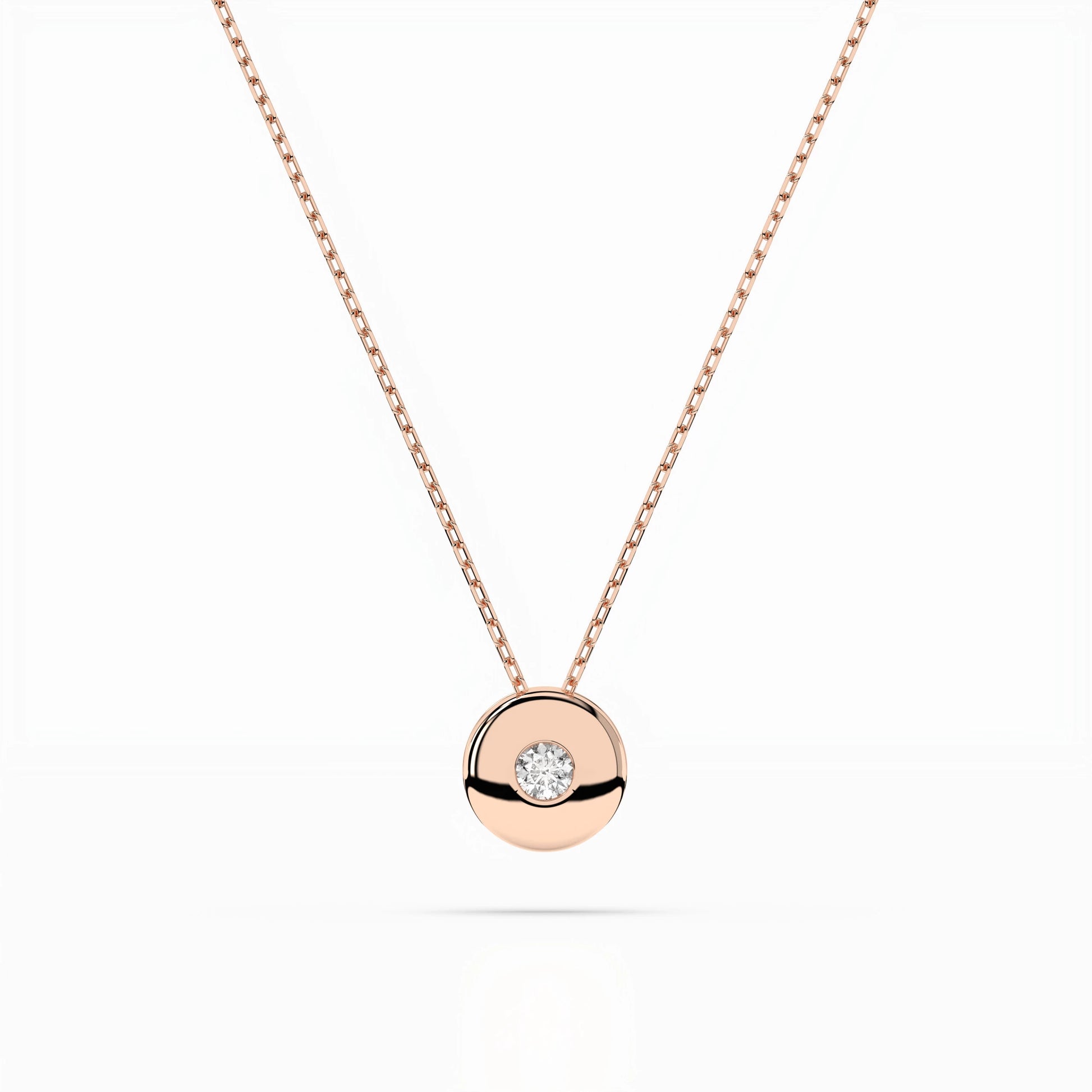 Solitaire Necklace (Round), 0.04 ct — 104-10015(2.2)