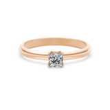 Solitaire Diamond Ring Princess 0.4ct by Qutahia Jewellery