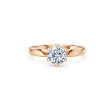 Round Brilliant Diamond Slim Solitaire Engagement Ring 1.0ct by Qutahia Jewellery