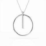 Delicate Diamond Necklace Round 0.09ct by Qutahia Jewellery
