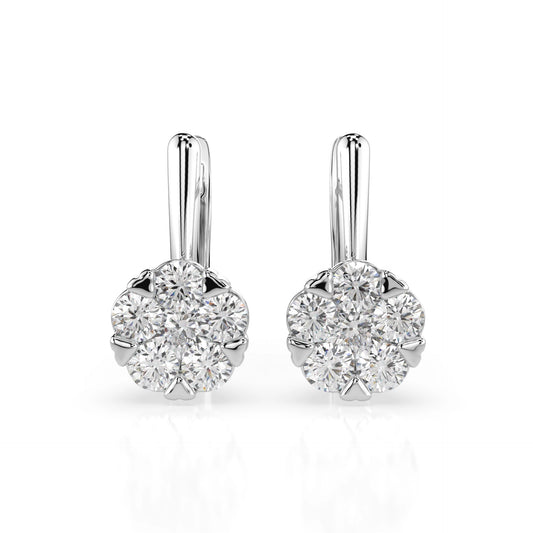 Illusion Earring (Round), 0.3 ct — 102-10015/1(3.4)