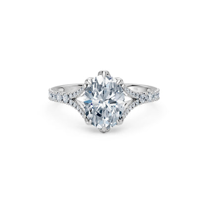 Oval Lab Grown Diamond Micro Pave Eternity Ring 2.0ct by Qutahia Jewellery