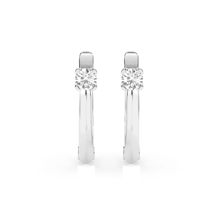 Small Diamond Earrings Round 0.2ct by Qutahia Jewellery