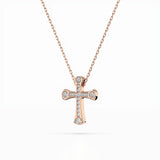 Delicate Diamond Necklace Round 0.06ct by Qutahia Jewellery