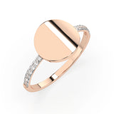 Minimalist Diamond Ring Round 0.14ct by Qutahia Jewellery