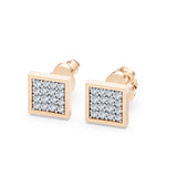 Small Diamond Earrings Round Brilliant 0.14ct by Qutahia Jewellery