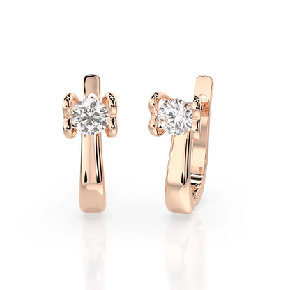 Solitaire English Lock Earring (Round), 0.5 ct — 102-10013(4.0)