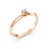 Solitaire Diamond Ring Round 0.15ct by Qutahia Jewellery