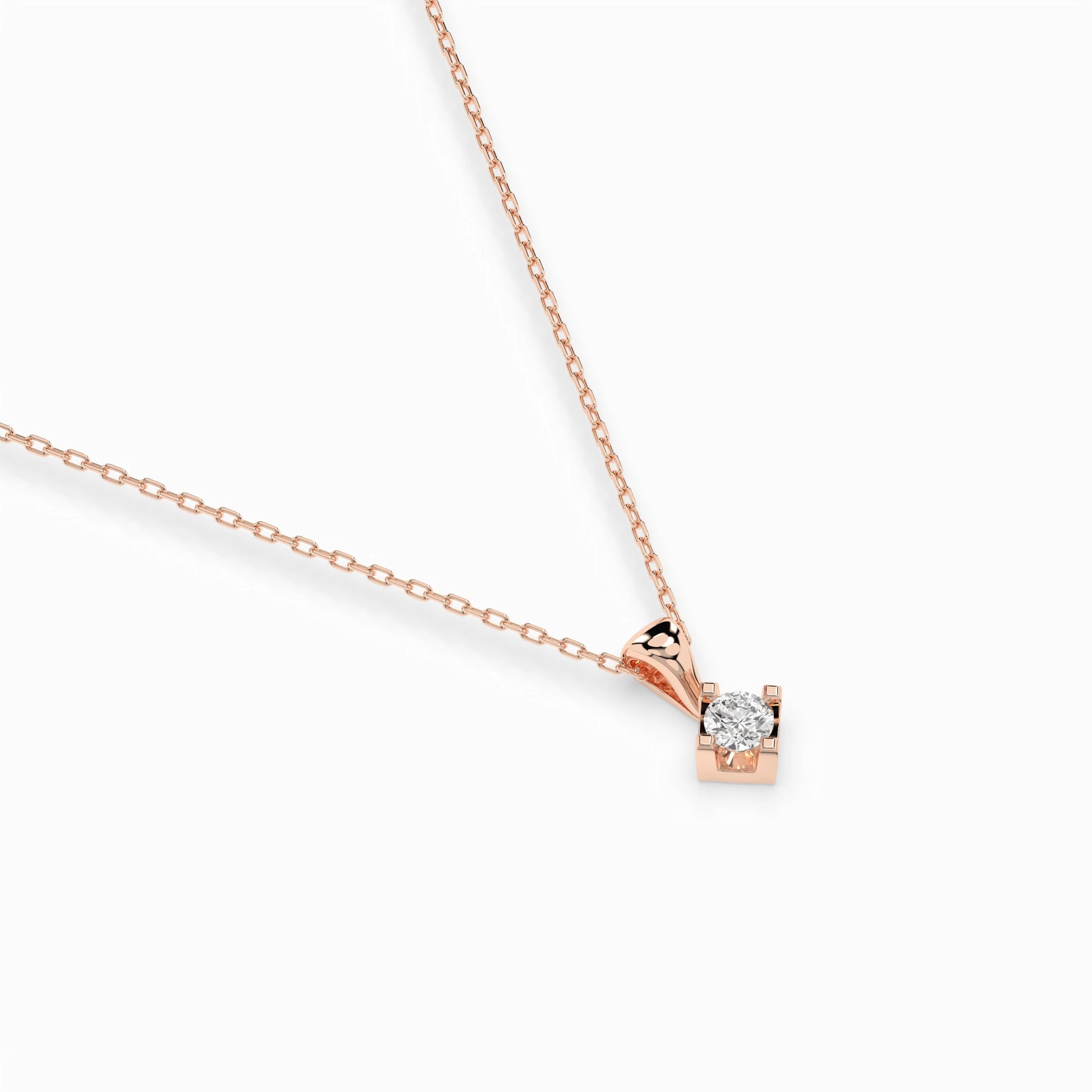 Solitaire Necklace (Round), 0.08 ct — 104-10014(2.7)