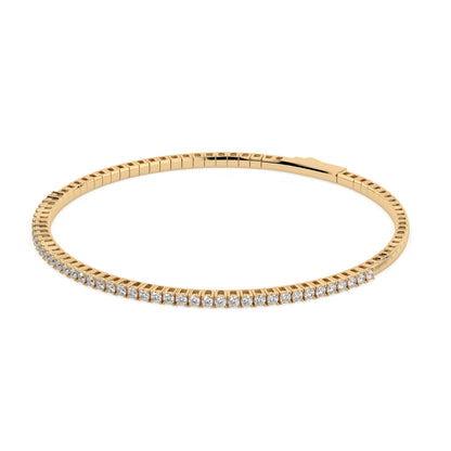 Natural diamond tennis bracelet 0.86ct in solid gold, view 5, by Qutahia Jewelry