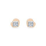 Diamond Stud Earrings Princess 0.34ct by Qutahia Jewellery
