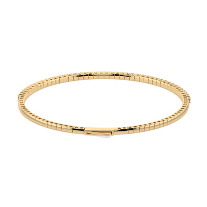 Natural diamond tennis bracelet 0.86ct in solid gold, view 6, by Qutahia Jewelry