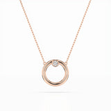 Delicate Diamond Necklace Round 0.03ct by Qutahia Jewellery