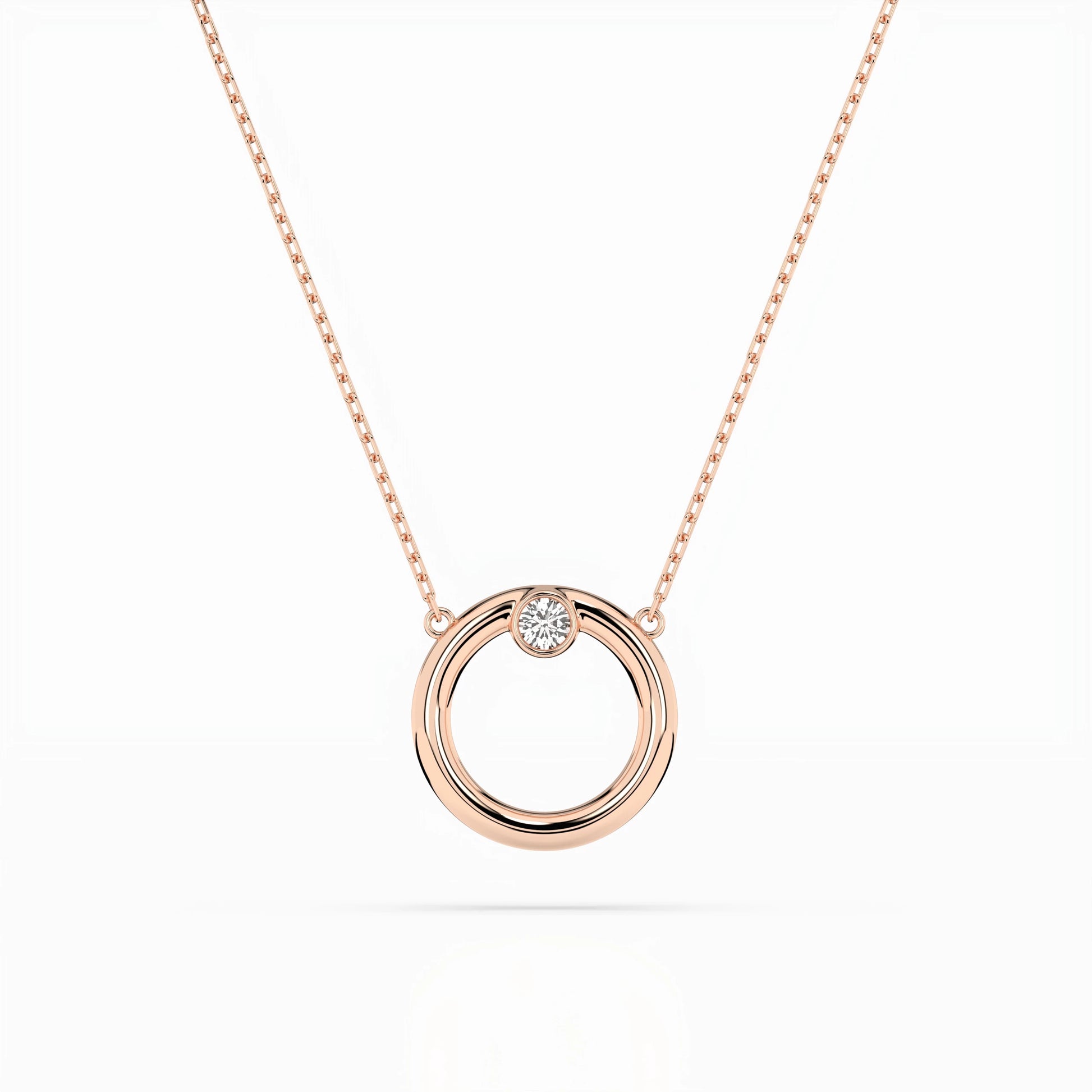Minimalism Necklace (Round), 0.03 ct — 104-10056