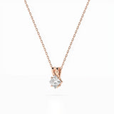 Diamond Pendant Necklace Princess 0.3ct by Qutahia Jewellery