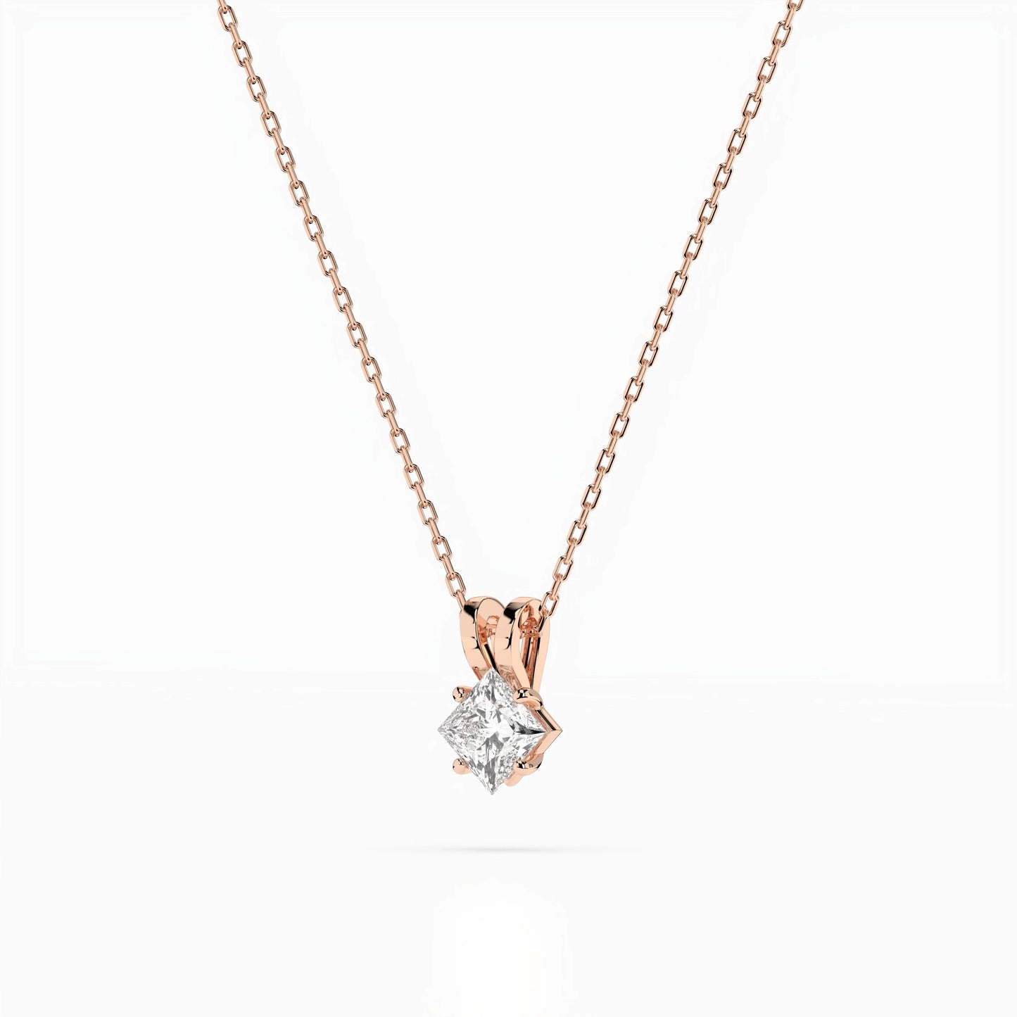 Solitaire Necklace (Princess), 0.3 ct — 104-10070(0.30)PR
