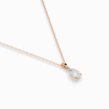 Diamond Pendant Necklace Pear 0.3ct by Qutahia Jewellery