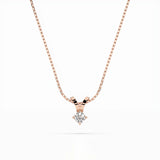Diamond Pendant Necklace Round 0.1ct by Qutahia Jewellery