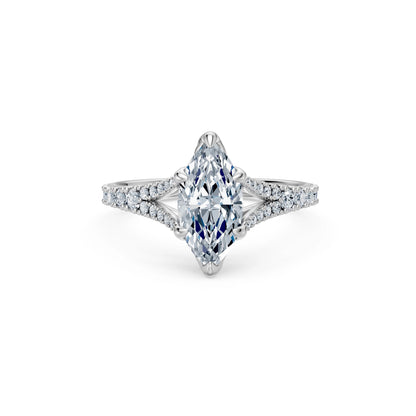 Marquise Lab Grown Diamond Micro Pave Eternity Ring 1.5ct by Qutahia Jewellery