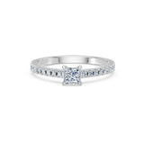 Solitaire Eternity Diamond Ring Princess 0.3ct by Qutahia Jewellery