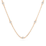 Delicate Diamond Necklace Round 0.14ct by Qutahia Jewellery