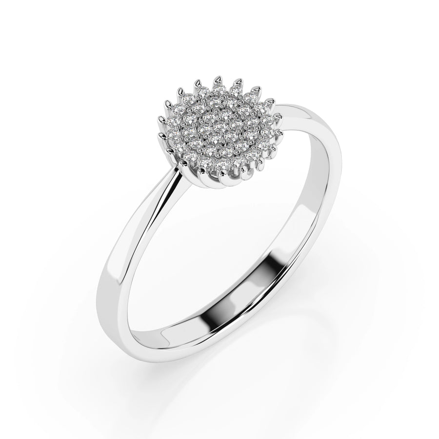 Illusion Diamond Ring Round 0.15ct by Qutahia Jewellery