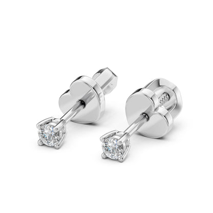 Solitaire Butterfly Earring (Round), 0.12 ct — 102-10012/1(2.5)