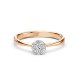 Illusion Diamond Ring Round 0.06ct by Qutahia Jewellery