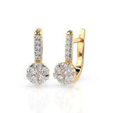 Illusion Diamond Earrings Round 0.12ct by Qutahia Jewellery