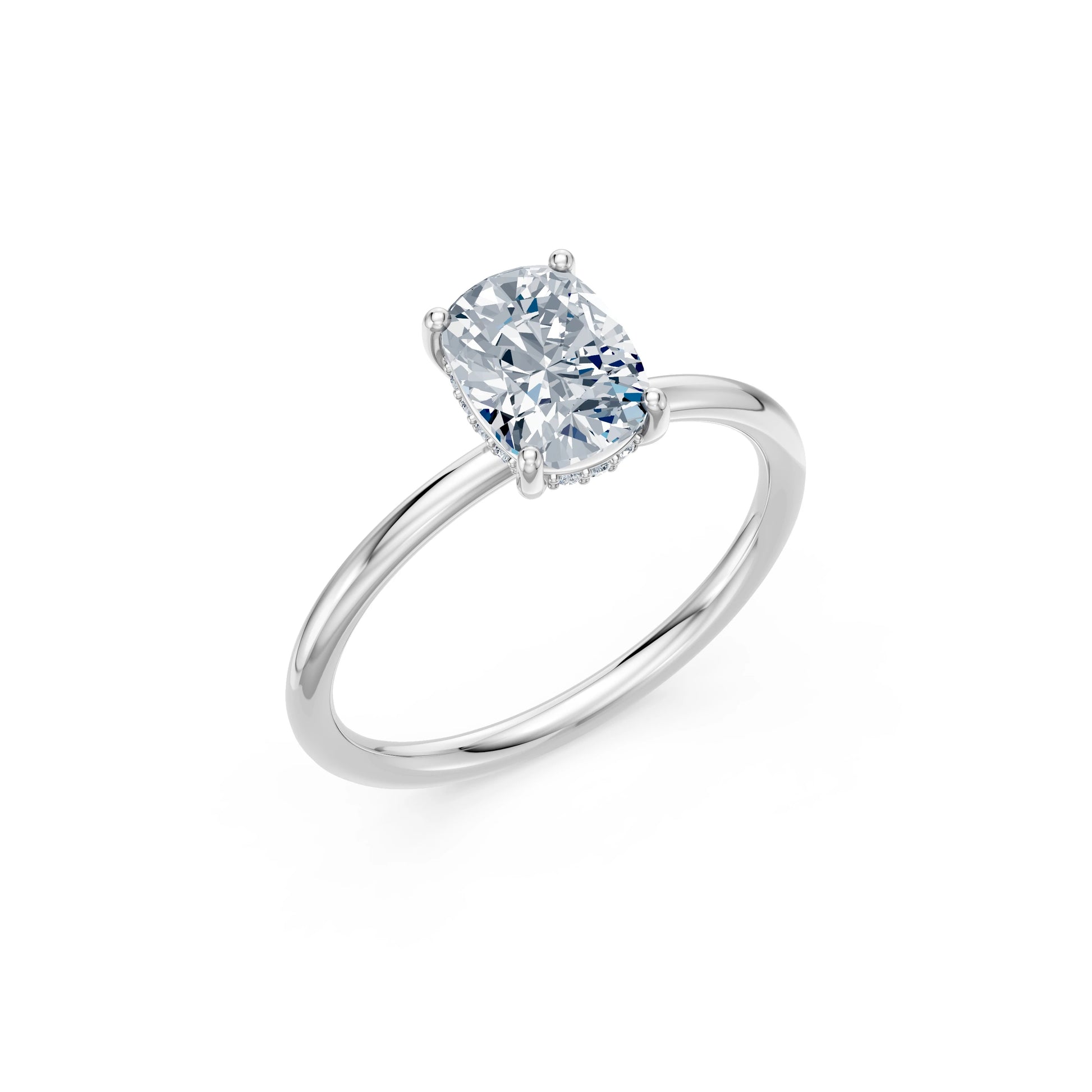Cushion Lab Grown Diamond Micro Pave Engagement Ring 1.5ct by Qutahia Jewellery