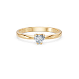 Solitaire Diamond Ring Heart 0.3ct by Qutahia Jewellery
