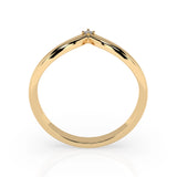 Minimalist Diamond Ring Round 0.01ct by Qutahia Jewellery