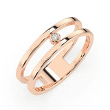 Minimalist Diamond Ring Round 0.02ct by Qutahia Jewellery
