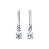Diamond Eternity Earrings Princess 0.6ct by Qutahia Jewellery