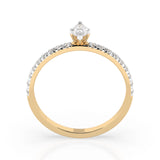 Solitaire Eternity Diamond Ring Marquise 0.1ct by Qutahia Jewellery