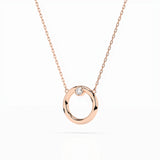 Delicate Diamond Necklace Round 0.03ct by Qutahia Jewellery