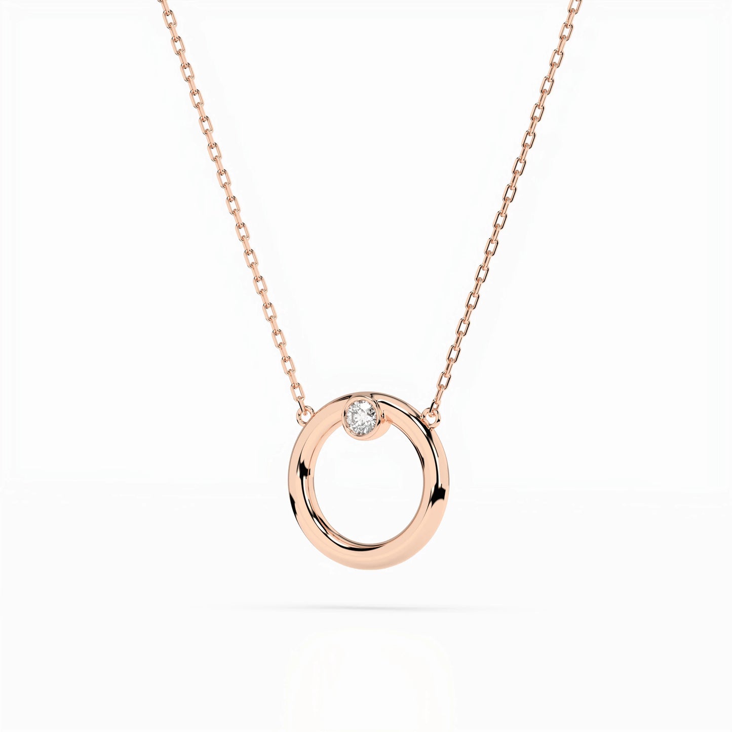 Minimalism Necklace (Round), 0.03 ct — 104-10056