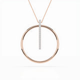 Delicate Diamond Necklace Round 0.09ct by Qutahia Jewellery
