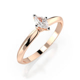 Solitaire Diamond Ring Marquise 0.1ct by Qutahia Jewellery